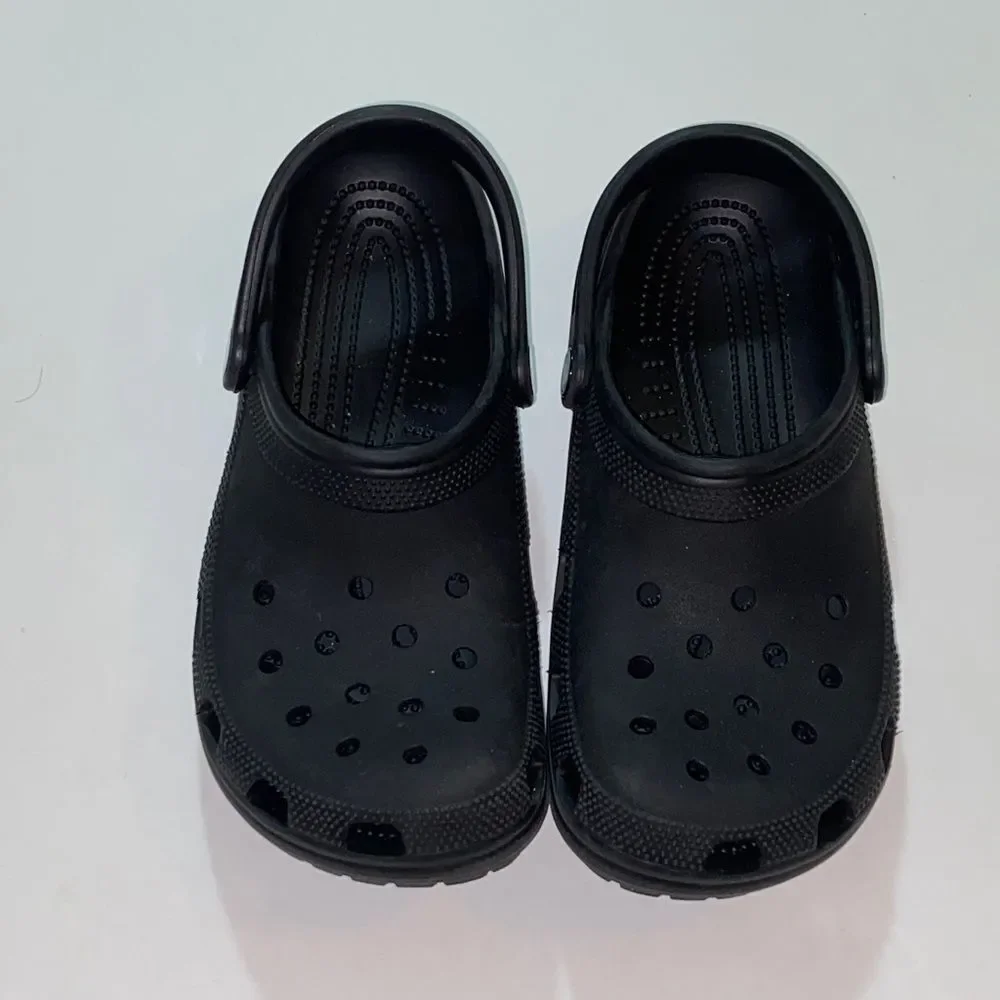 CROCS Kids Youth Black Slip-On Slippers Size M 10 W 12